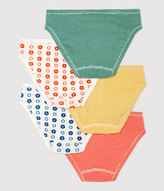 Girls' Graphic Floral Print Organic Cotton Briefs - 5-Pack variante 1