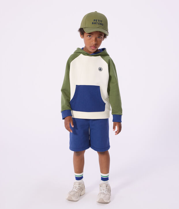 Children's cotton hoodie Ecru/multicolor