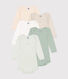 Babies' long-sleeved cotton bodysuits - 5-pack