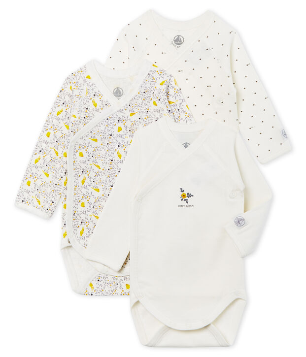 Baby girls' long-sleeved bodysuit - Set of 3 multicolor