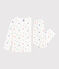 Children's heart-print velour pyjamas MARSHMALLOW white/MULTICO white