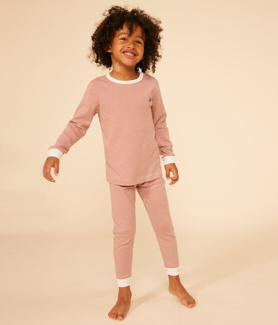 Children's Striped Cotton Pyjamas FAMEUX /MARSHMALLOW