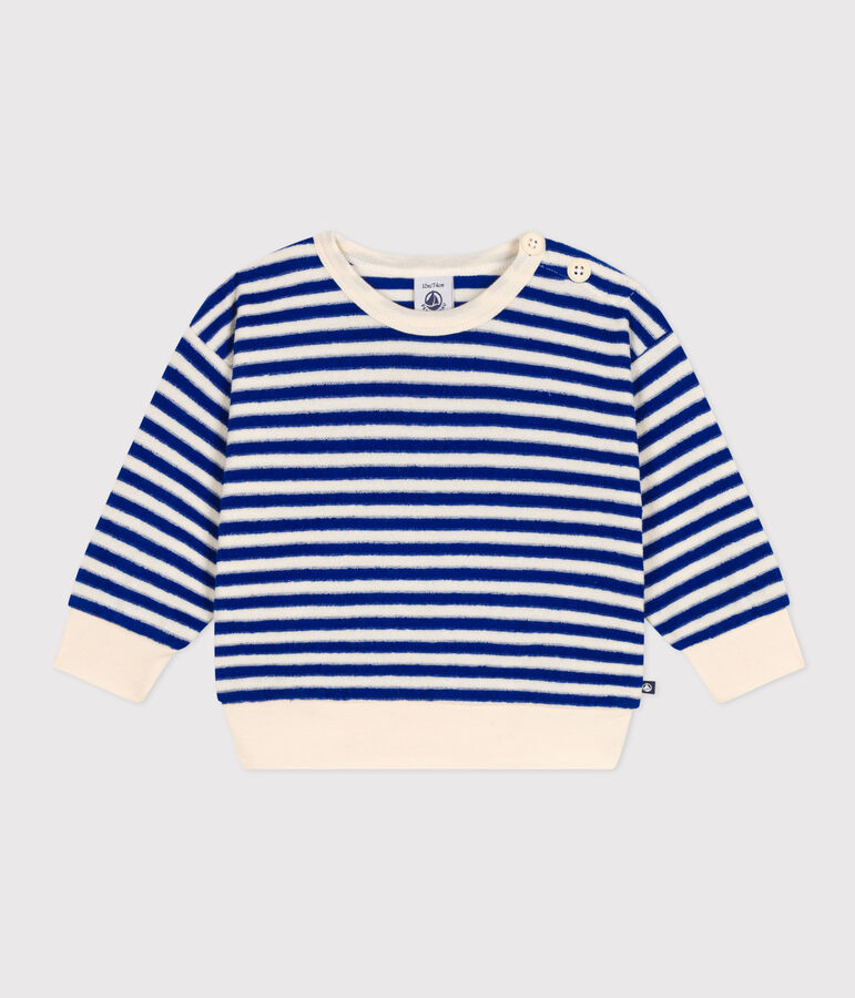 Babies' Terry Sweatshirt blue/ecru