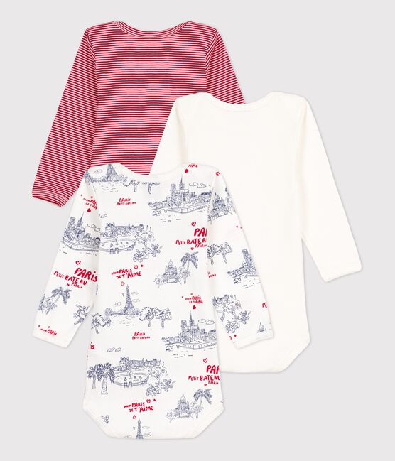Babies' Paris Themed Long-Sleeved Cotton Bodysuits - 3-Pack variante 1