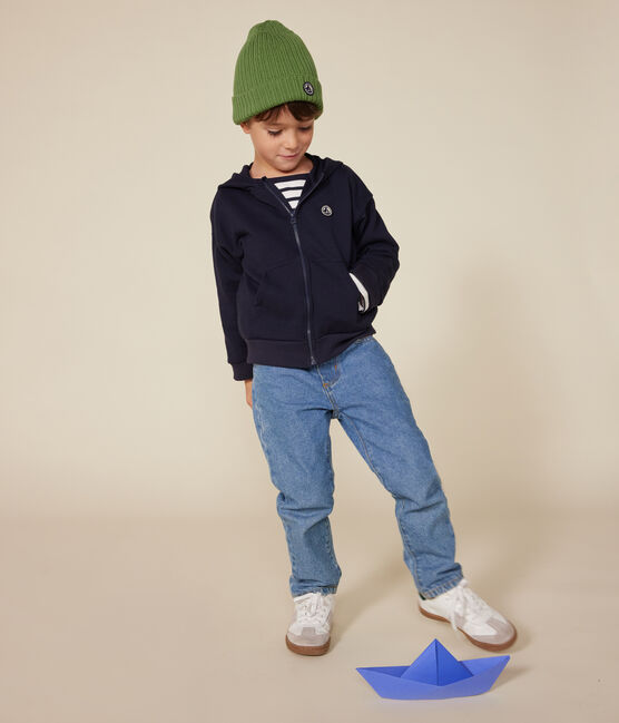 Sweatshirt zippé à capuche enfant garçon SMOKING blue