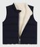 Baby's reversible sleeveless puffer jacket SMOKING blue/MILK
