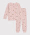 Children's brushed fleece pyjamas printed with stars and hearts SALINE pink/MULTICO white