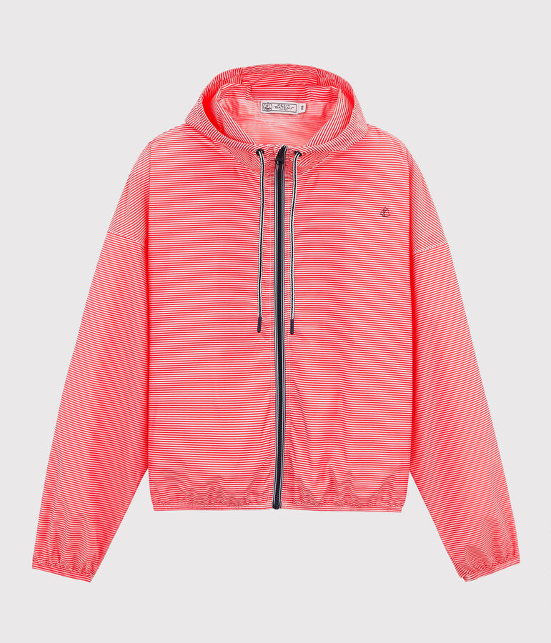 Unisex short windbreaker pink/white
