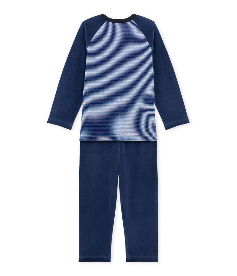 Boy's wolf motif pyjamas blue/blue/white