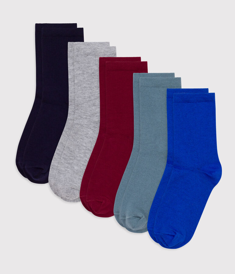 Children's plain cotton socks - 5-pack multicolor