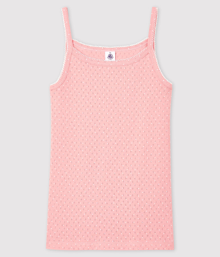 Women's strappy top with decorative touches pink/white