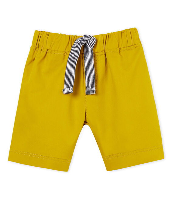 Baby boys' twill shorts BAMBOO green