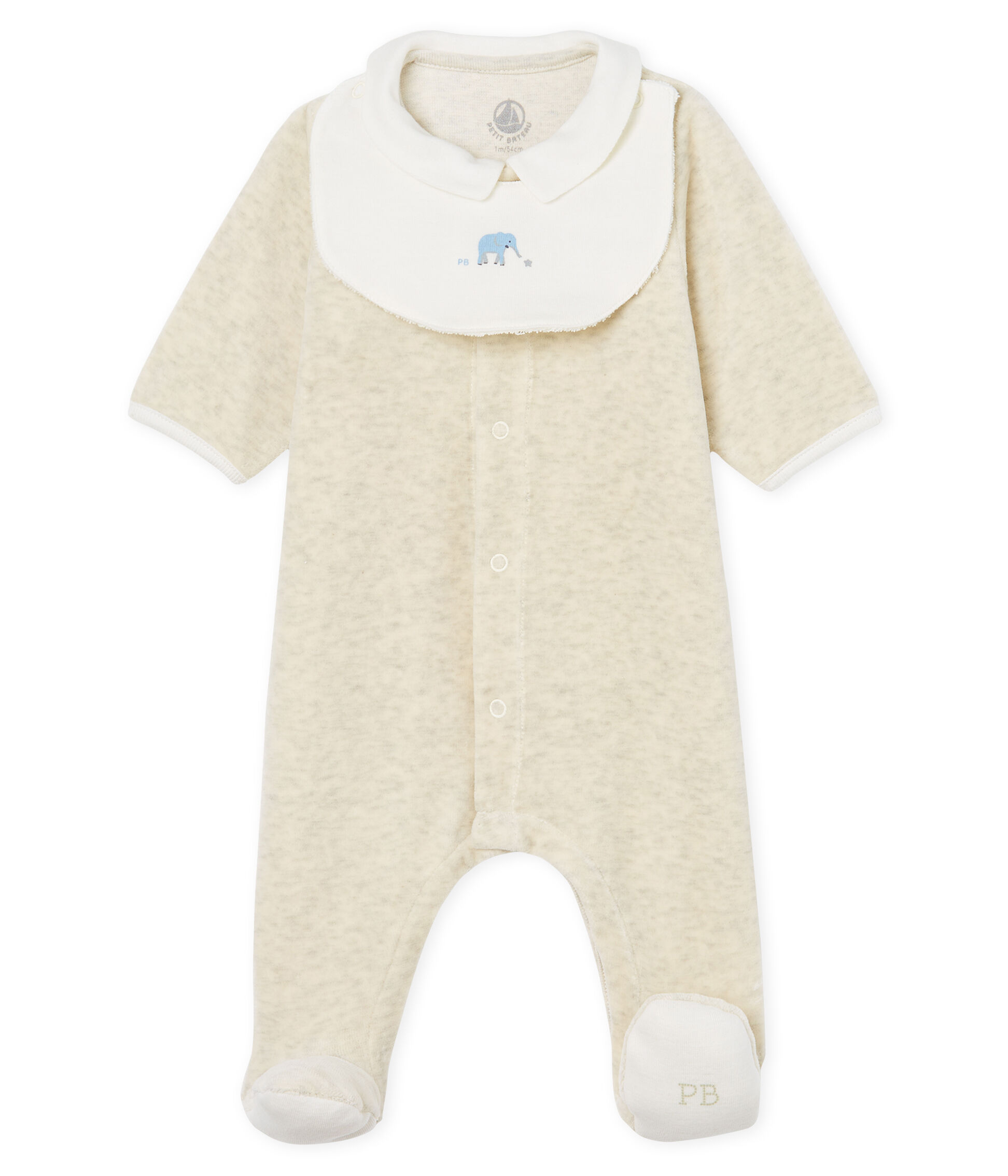 Unisex shop velour babygrow