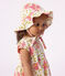 Baby girls' floral print cr&ecirc;pe floppy hat white/multicolor