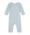 Baby boys' short wool and cotton coverall FRAICHEUR blue/TEMPETE grey