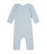 Baby boys' short wool and cotton coverall