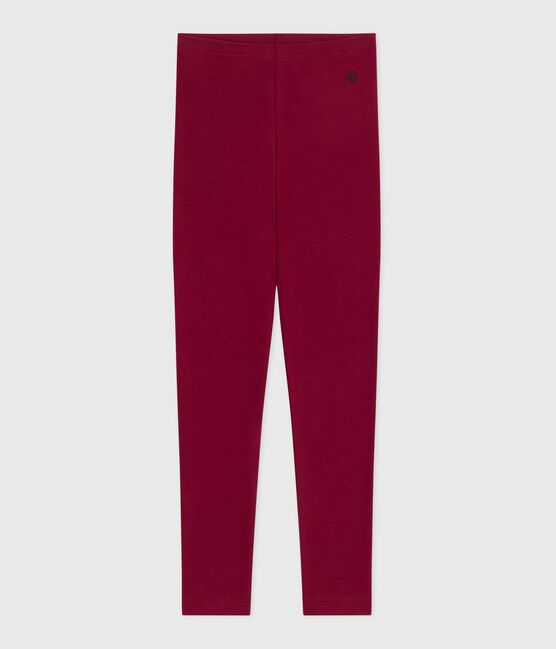 Children's plain cotton leggings AMARANTE
