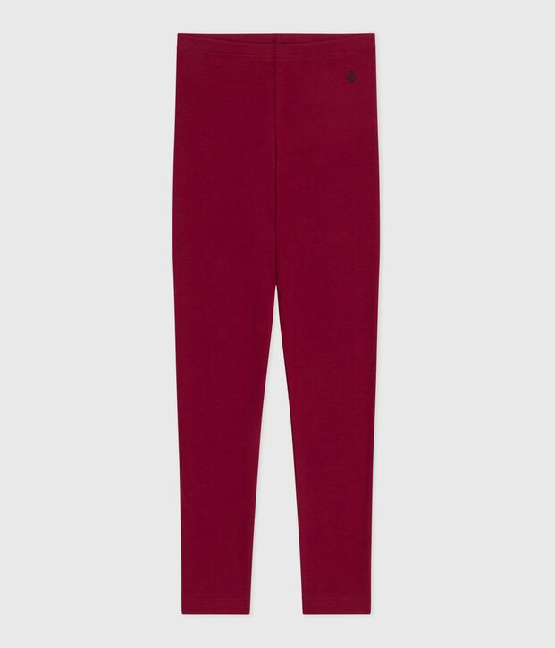 Children's plain cotton leggings red