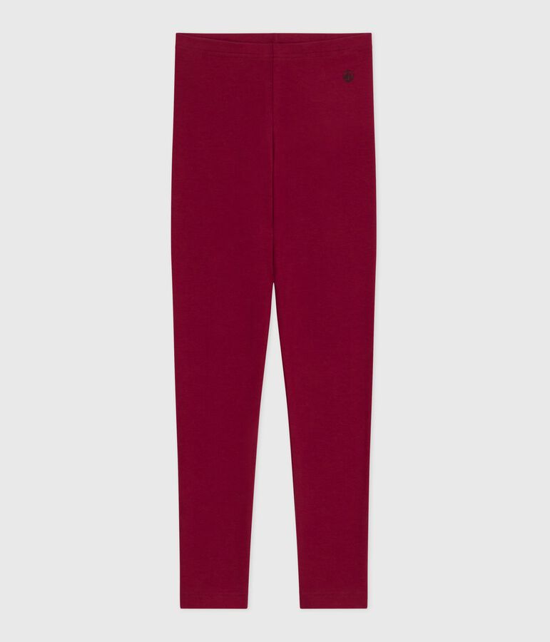 Children's plain cotton leggings red