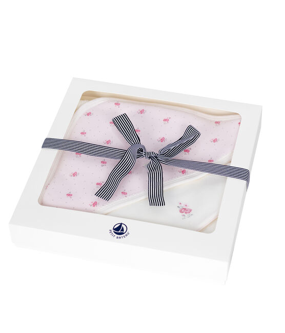 Baby girls' square bath towel and bib variante 1