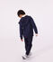 Children's plain cotton zip-up hoodie SMOKING blue