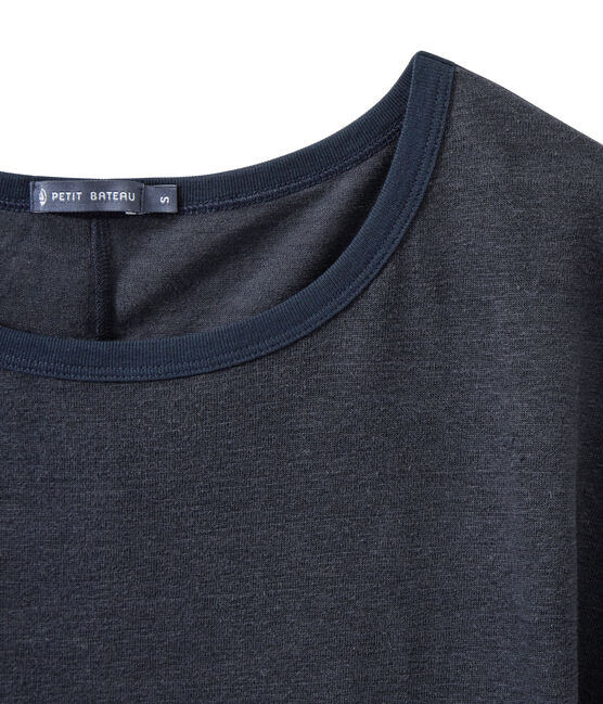 Women's flowing linen tee SMOKING blue