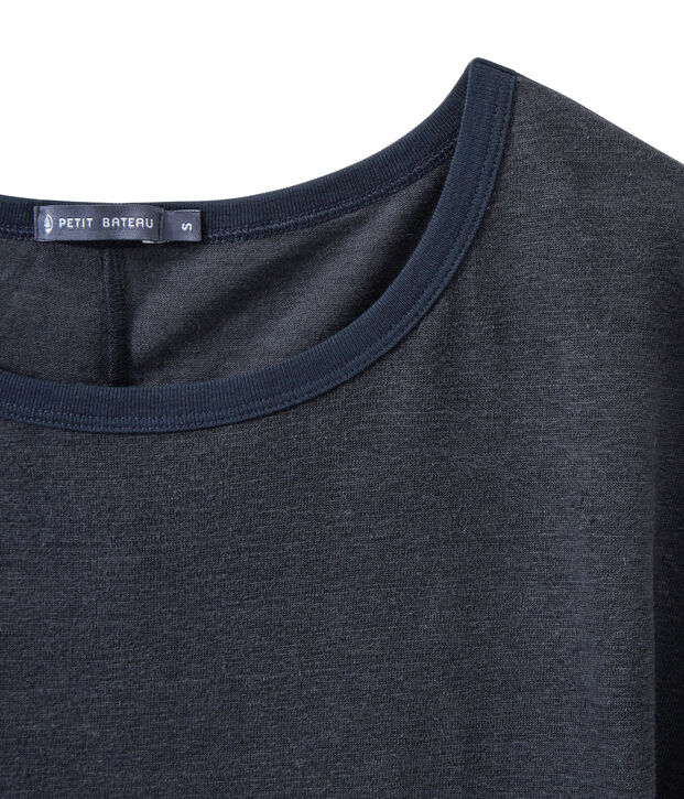 Women's flowing linen tee blue