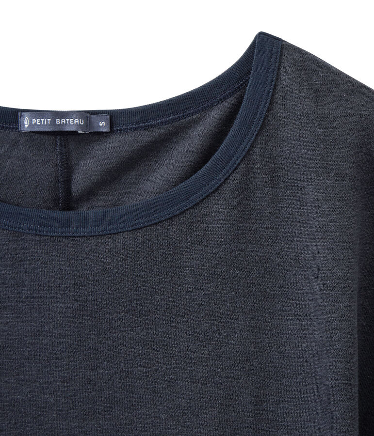 Women's flowing linen tee blue