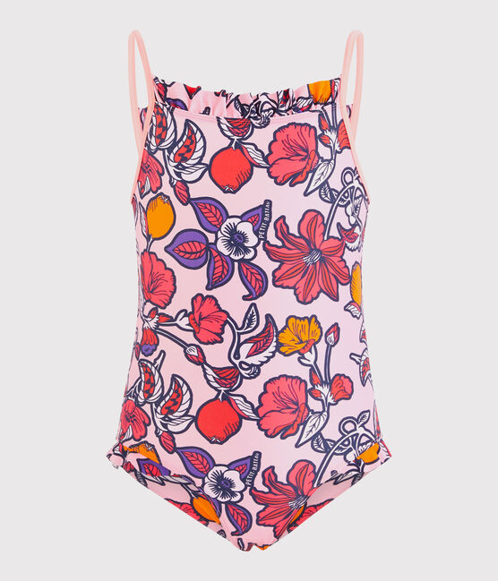 Girl's Eco-Friendly Swimsuit PATIENCE pink/MULTICO white