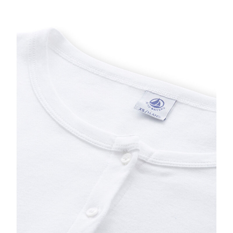 Women's long-sleeved V-neck striped tee white