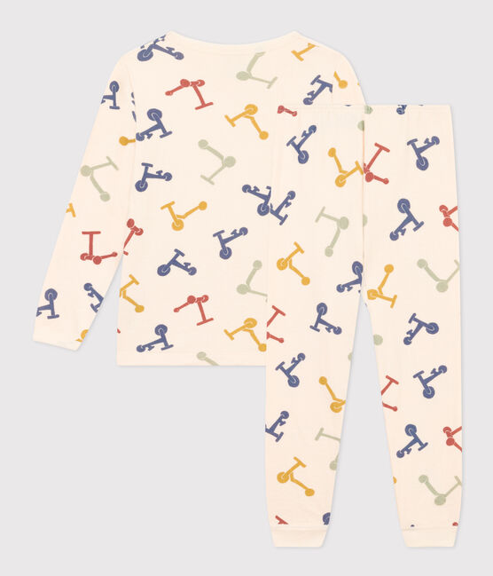 Children's Cotton Print Pyjamas AVALANCHE white/MULTICO