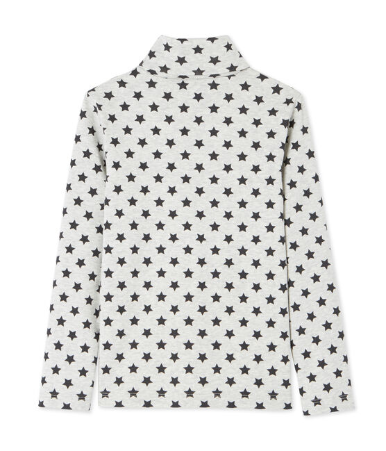 Boy's star print base layer turtleneck BELUGA grey/MAKI grey