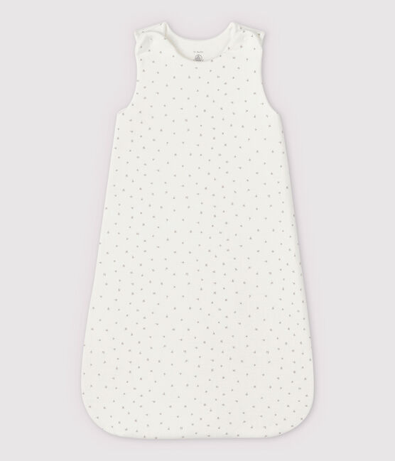 Babies' White Organic Cotton Tube Knit Sleeping Bag MARSHMALLOW white/MULTICO white