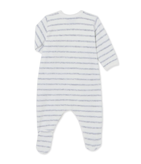 Dors bien bébé rayé LAIT white/POUSSIERE grey
