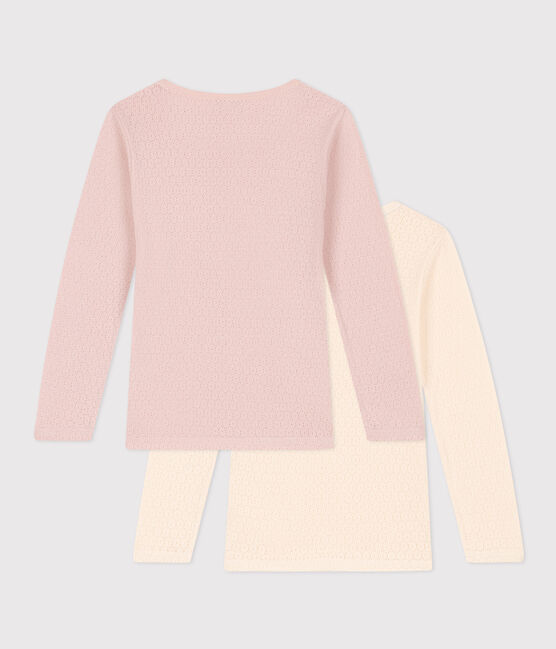 Girls' Long-Sleeved Cotton Openwork T-Shirt - 2-Pack variante 1