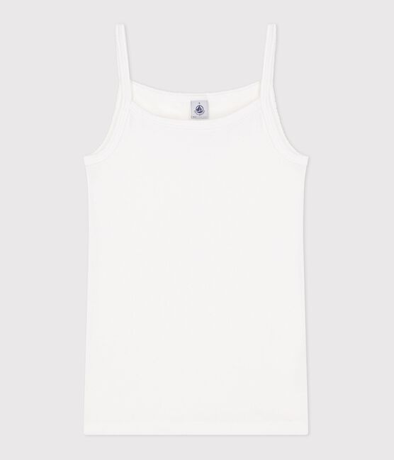 Women's cotton top with straps ECUME white