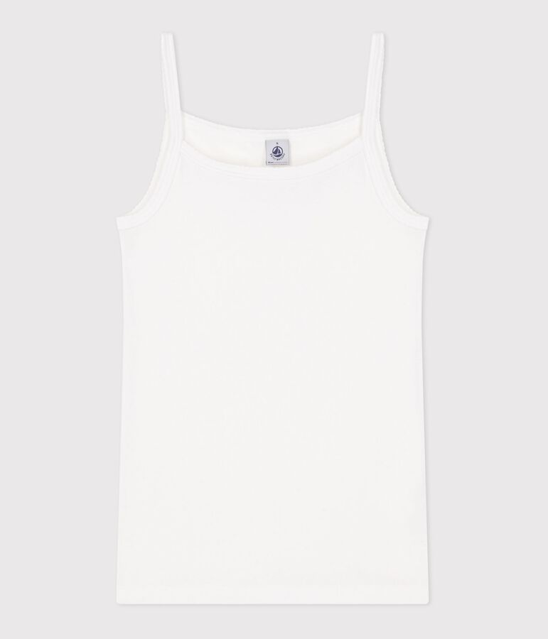 Women's cotton top with straps white