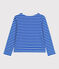 Women's long-sleeved cotton Breton top PERSE blue/MARSHMALLOW white