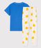 Boys' Short-sleeved Cotton Pyjamas MARSHMALLOW white/MULTICO white
