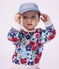 Babies' flower-print cotton hooded sweatshirt white/multicolor