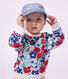 Babies' flower-print cotton hooded sweatshirt