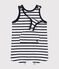 Babies' Striped Jersey Playsuit MARSHMALLOW white/SMOKING blue
