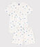 Girls' Sea Animals Short Cotton Pyjamas MARSHMALLOW white/MULTICO white