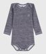 Babies' long-sleeved body in wool and cotton