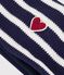 Babies' stripy fleece-lined knitted snood blue/ecru