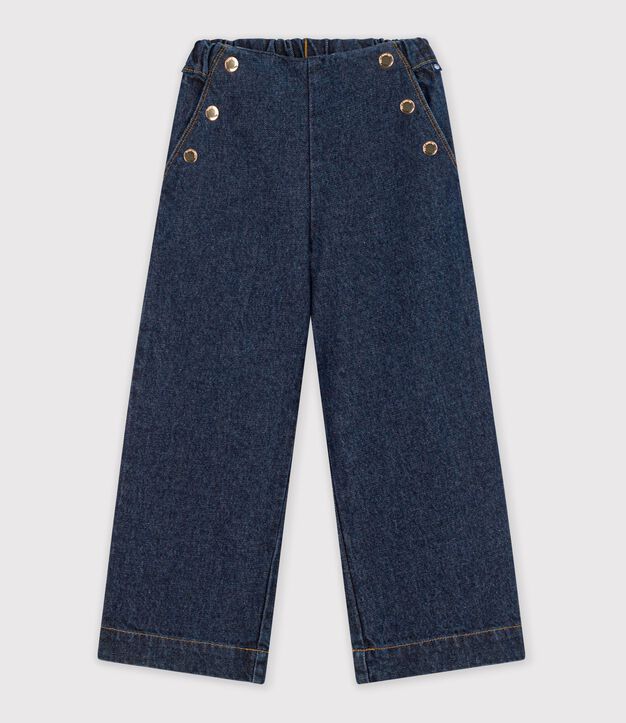 Children's wide-leg denim trousers blue