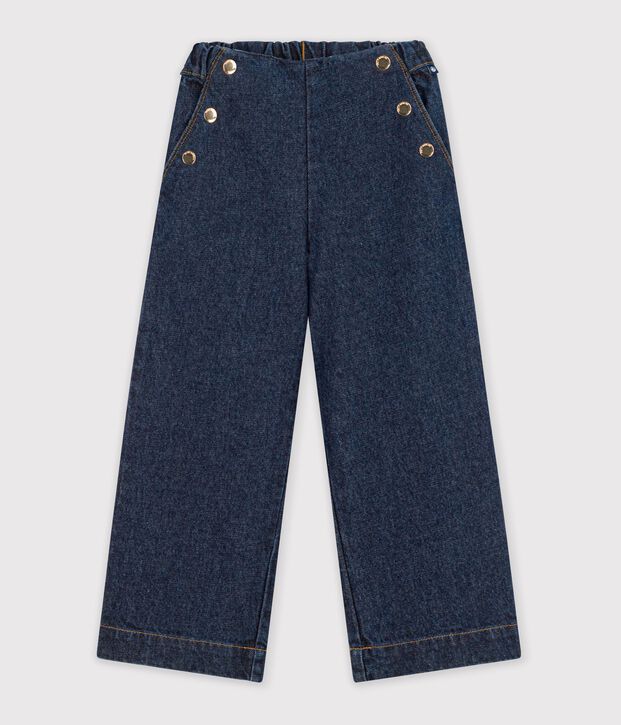 Children's wide-leg denim trousers blue