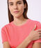 Women's short-sleeved plain cotton T-shirt FLAMAND pink