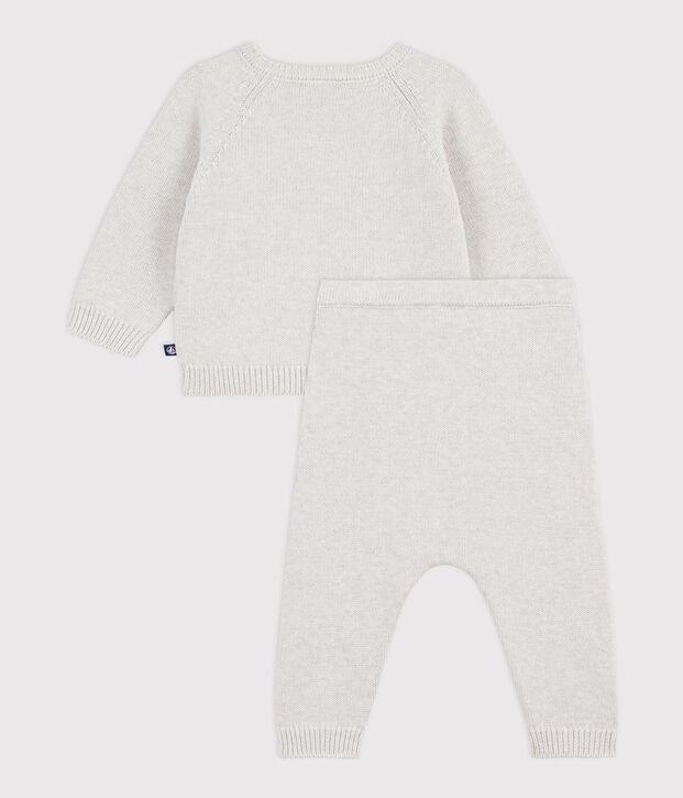 Babies' knitted wool and cotton outfit with a bear design MONTELIMAR CHINE
