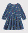 Baby girl's long-sleeved dress MEDIEVAL blue/MULTICO white
